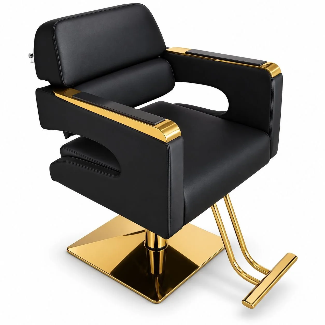 Sillón Barbero Negro Dorado Hidráulico Reclinable Zelt