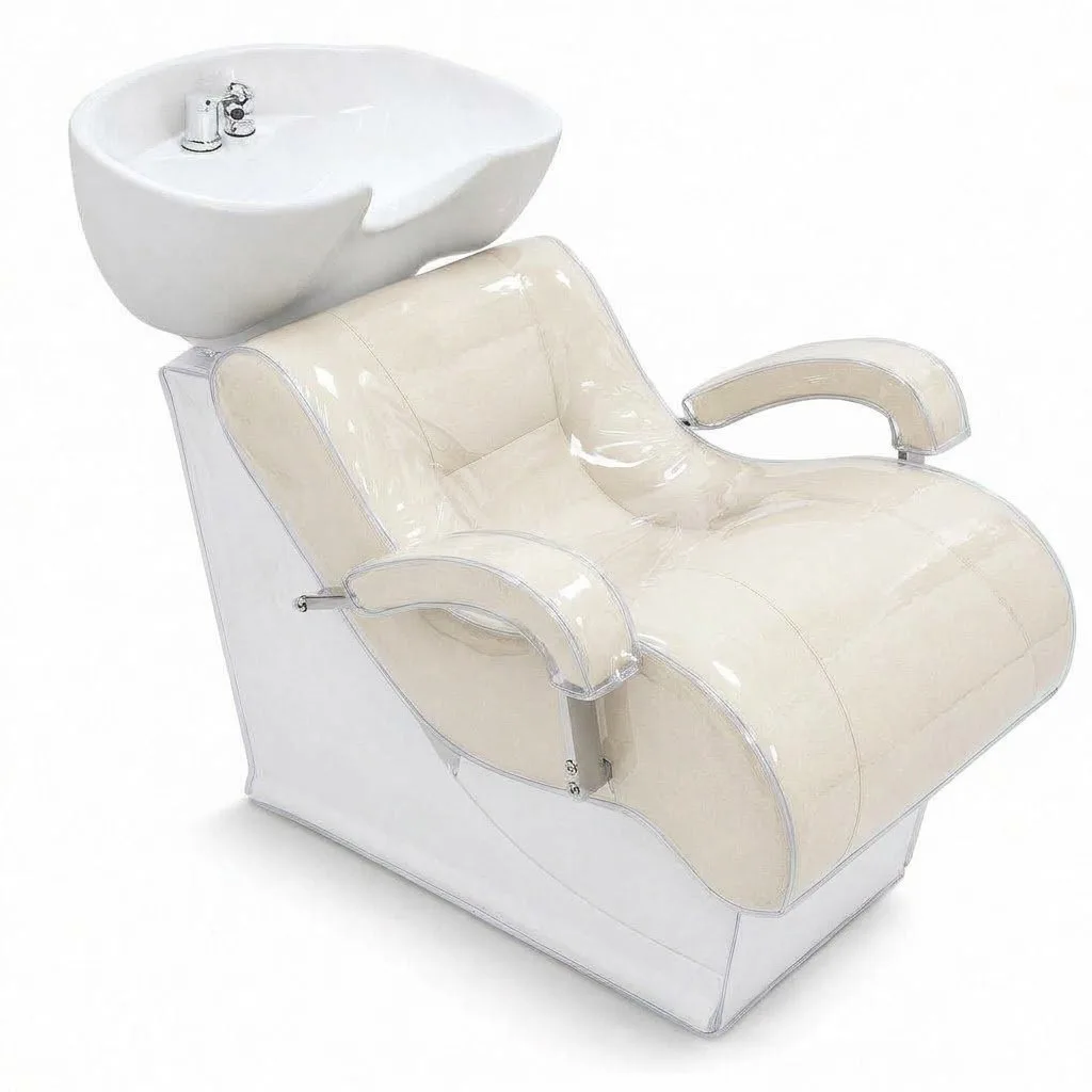 Lavacabeza Sillón Beige Ergonómico con Loza Nira