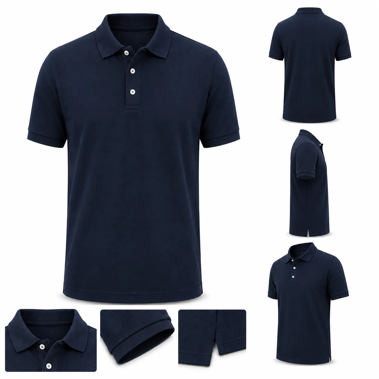 Polo Camisero Hombre Azul Marino