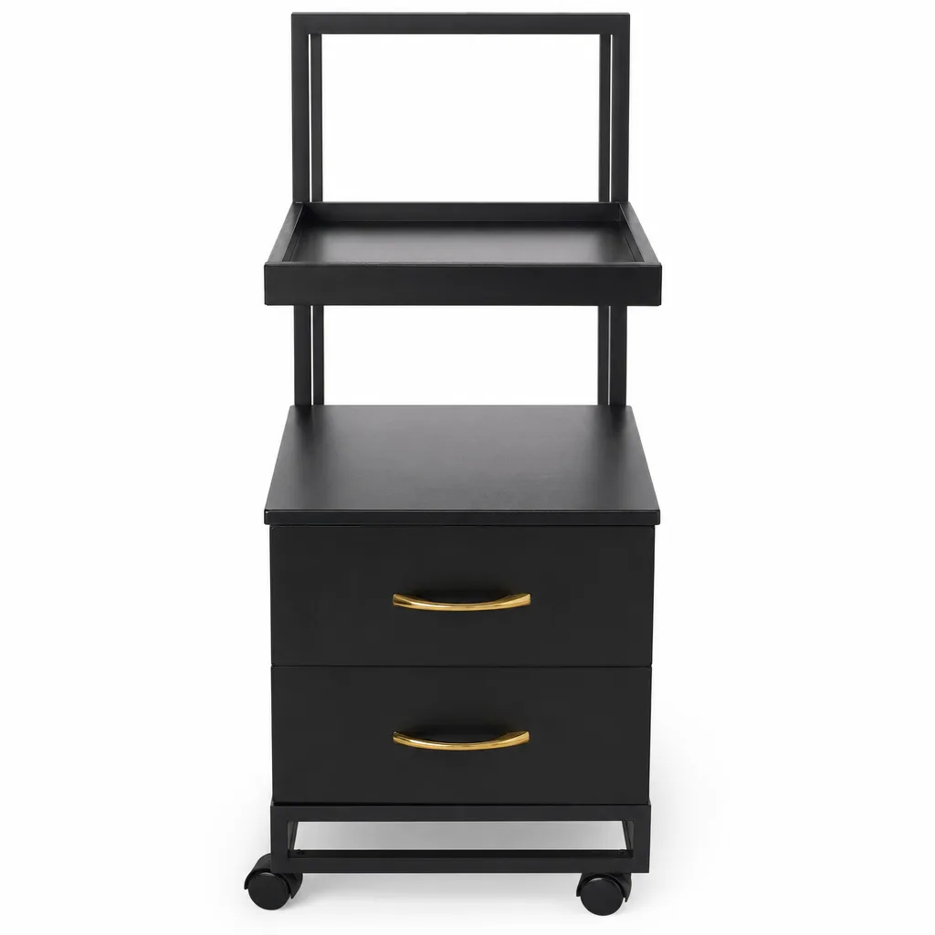 Gabinetes de peluquería de moda Jiuyi Negro Agarre dorado