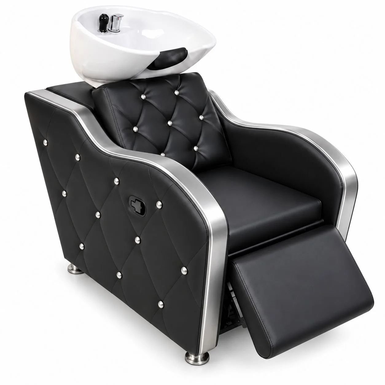 Lavacabeza Negro Capitoné con Reposapiés Extensible Nael