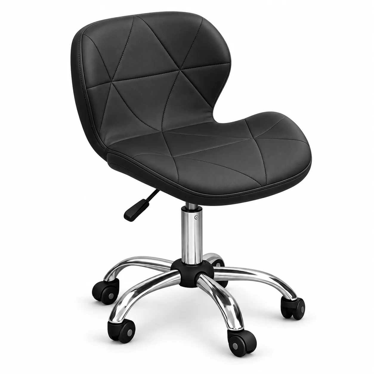 Banqueta Ergonómica Negra Giratoria Base Cromada Nova