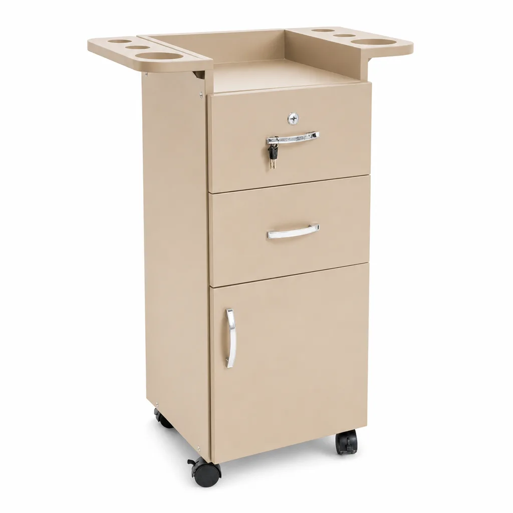 Carrito Auxiliar con Cajones y Puerta Beige coffee pot  #827V