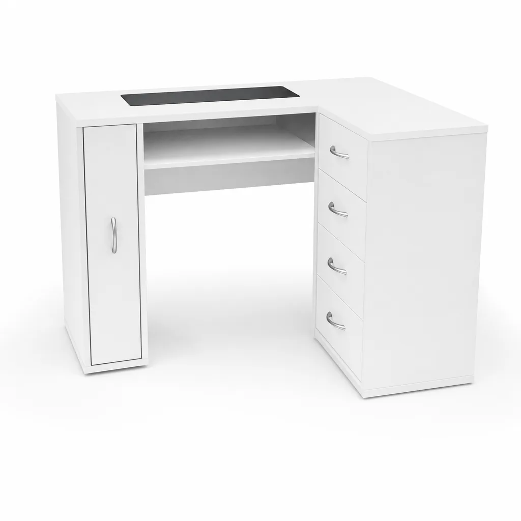 Mesa Manicure Blanca Elegante