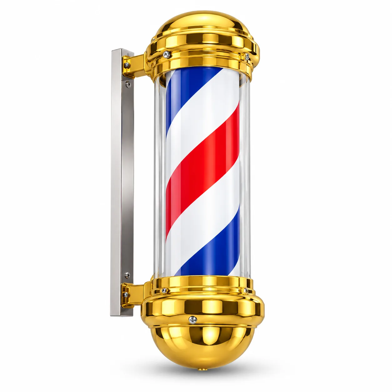 Poste Barbero Luminoso Giratorio Dorado Vros