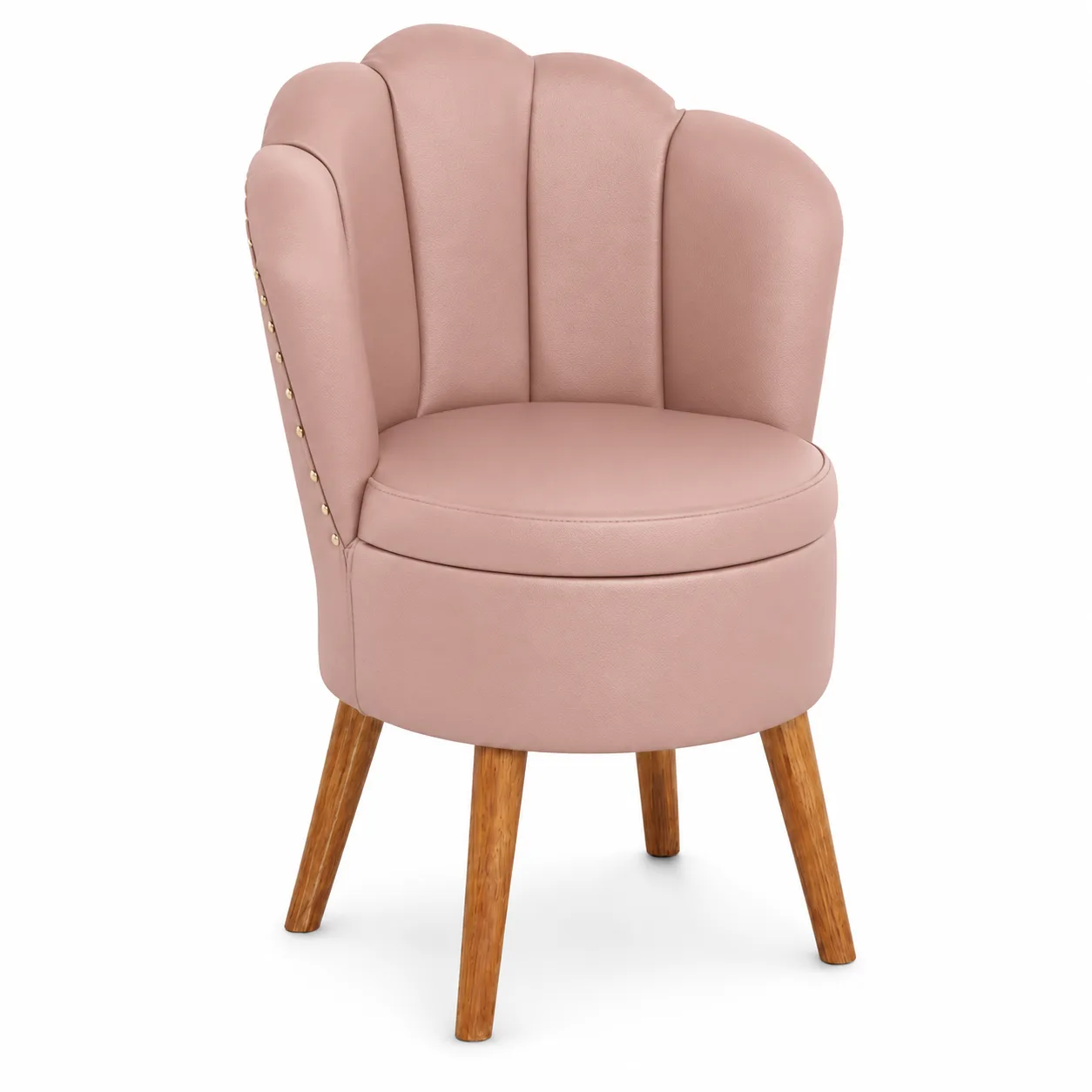 Butaca Espera Rosa Respaldo Concha y Patas Madera Nalu