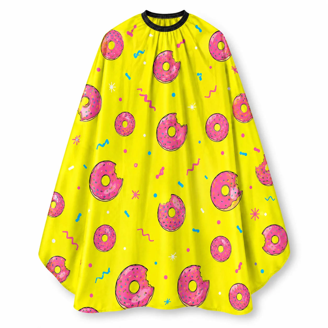 Capa de Barbería Estampada Donuts – Amarillo
