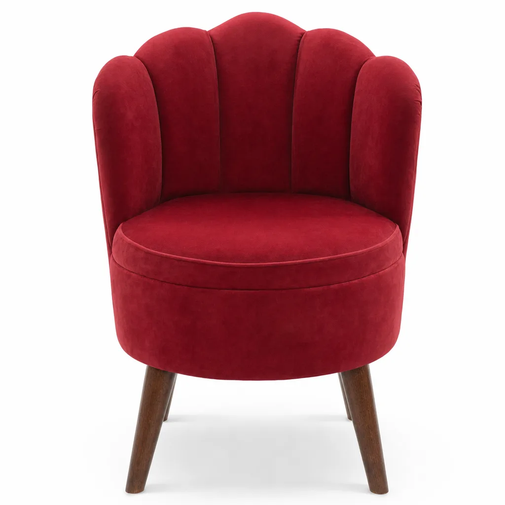 Puff Abanico Comodidad con Elegancia Roja