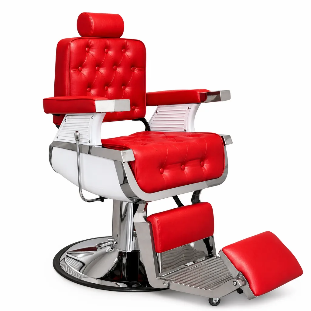 Sillón Barbero Rojo Premium Pro - RED SAM